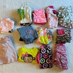 Baby Infant Girls Size 6 Months Lot Of 24 Pieces or 12 Outfit Sets